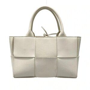 Auth BOTTEGA VENETA Mini The Arco Tote - Cream Leather Tote Bag